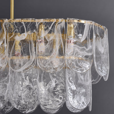 Rectangle Transparent Glass Chandelier