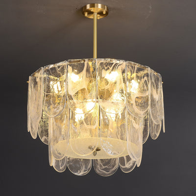 Transparent Glass Two-tier Chandelier