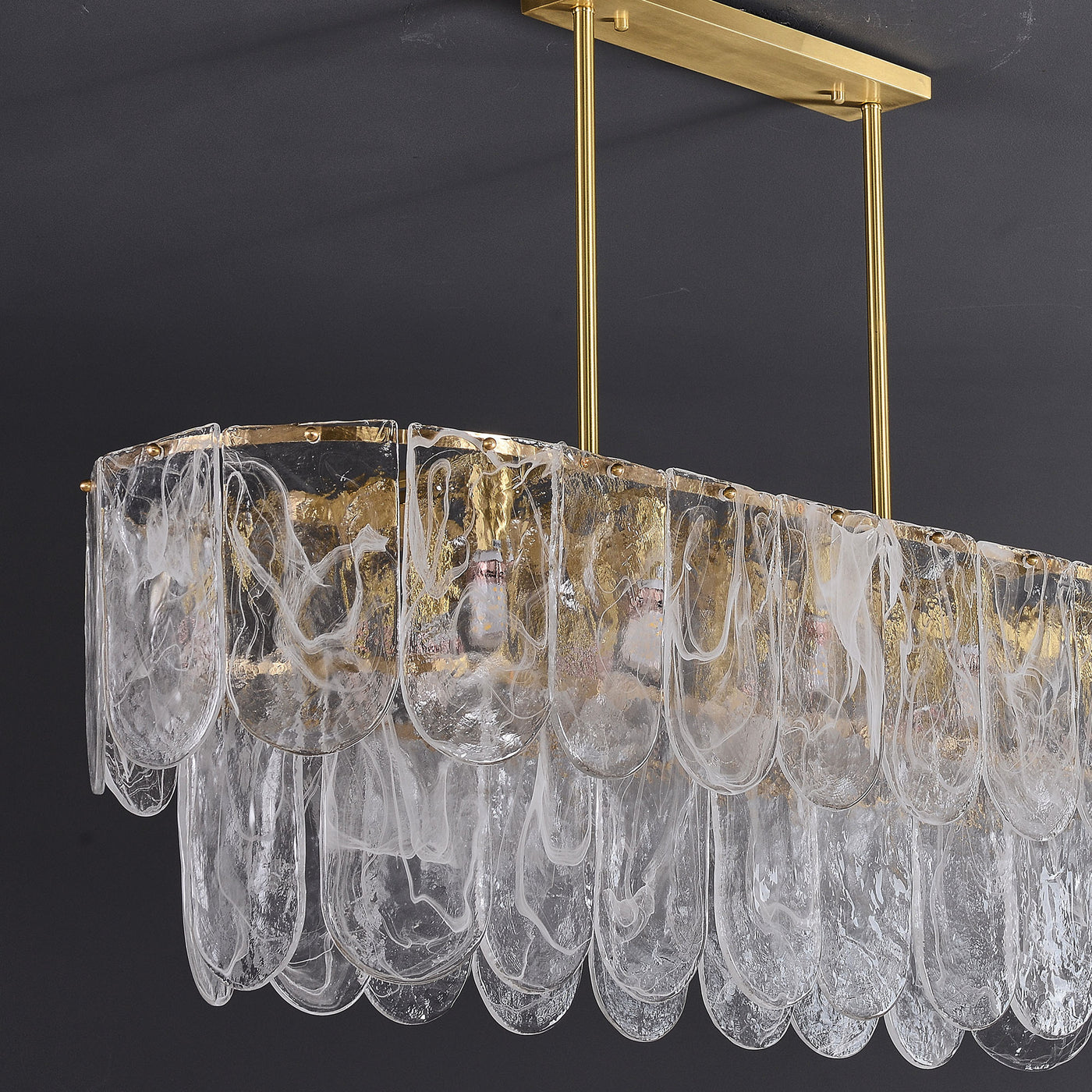 Rectangle Transparent Glass Chandelier