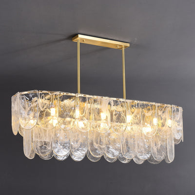 Rectangle Transparent Glass Chandelier