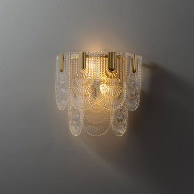 Transparent Brass Glass Wall Sconce