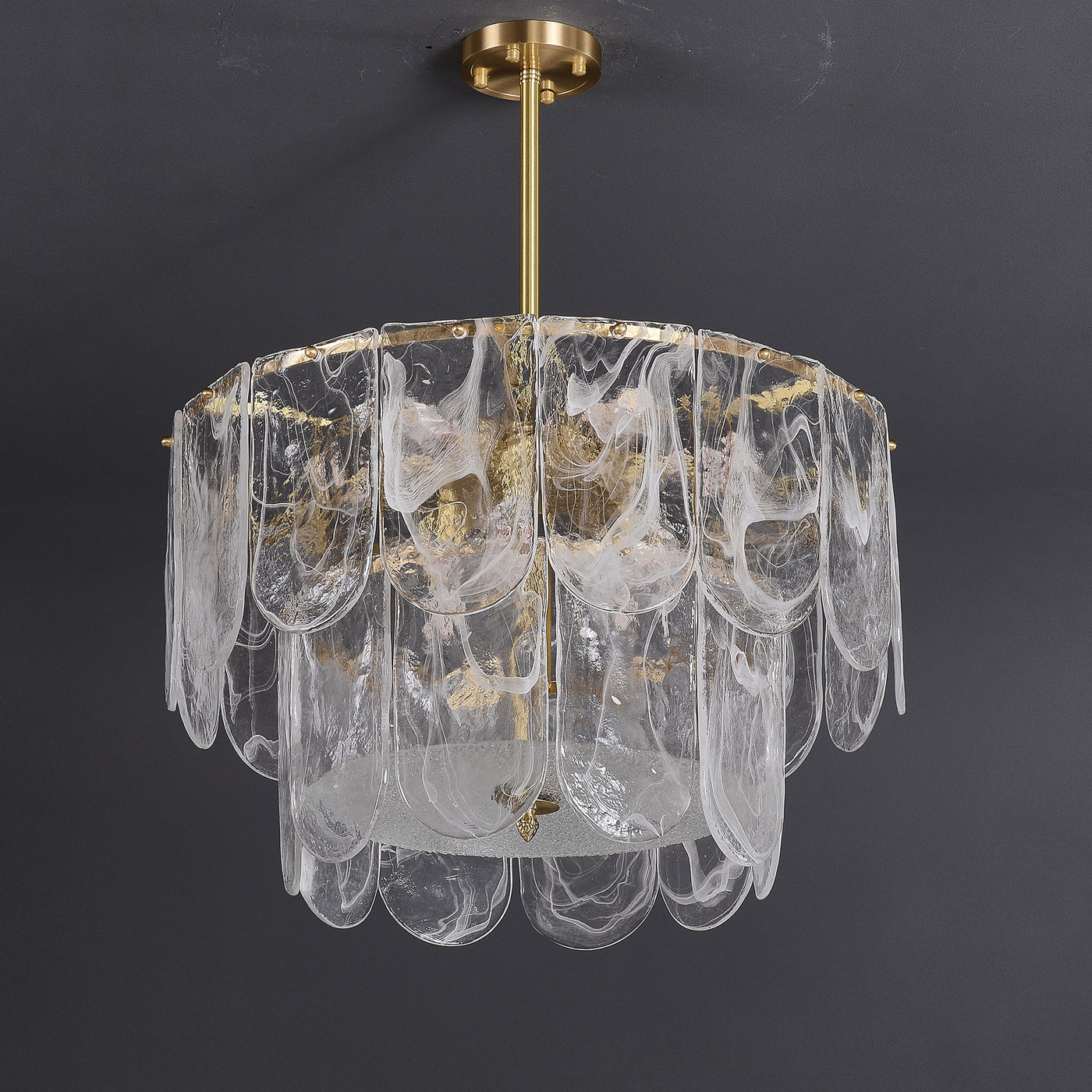 Transparent Glass Two-tier Chandelier