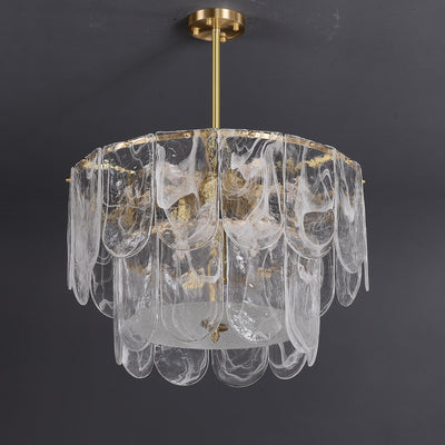 Transparent Glass Two-tier Chandelier