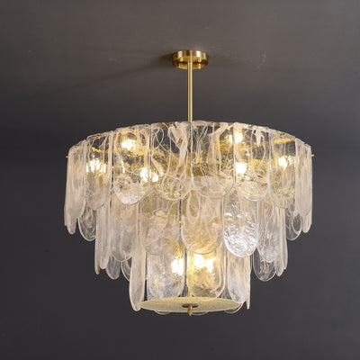 Transparent Glass Three-tier Chandelier