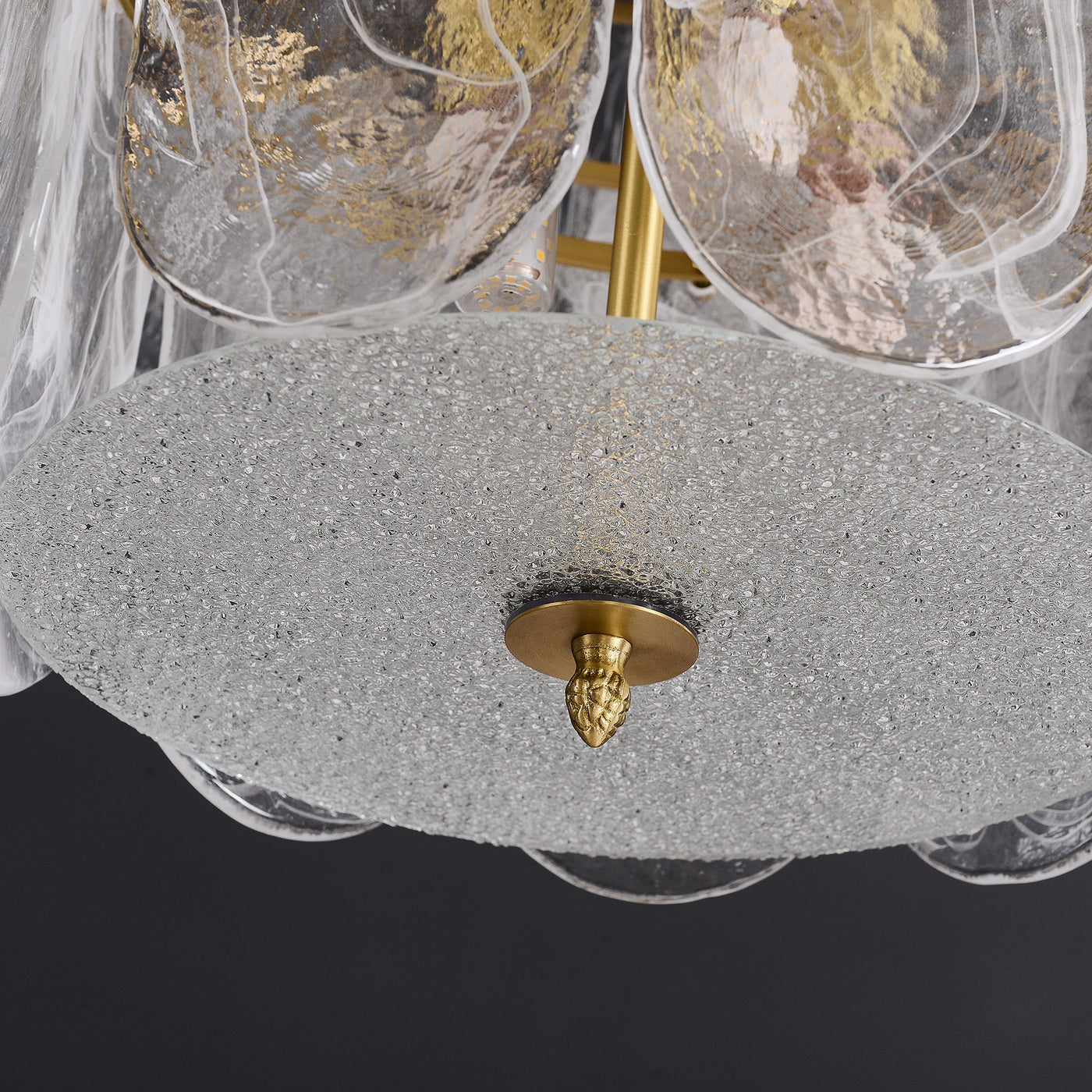Transparent Glass Three-tier Chandelier