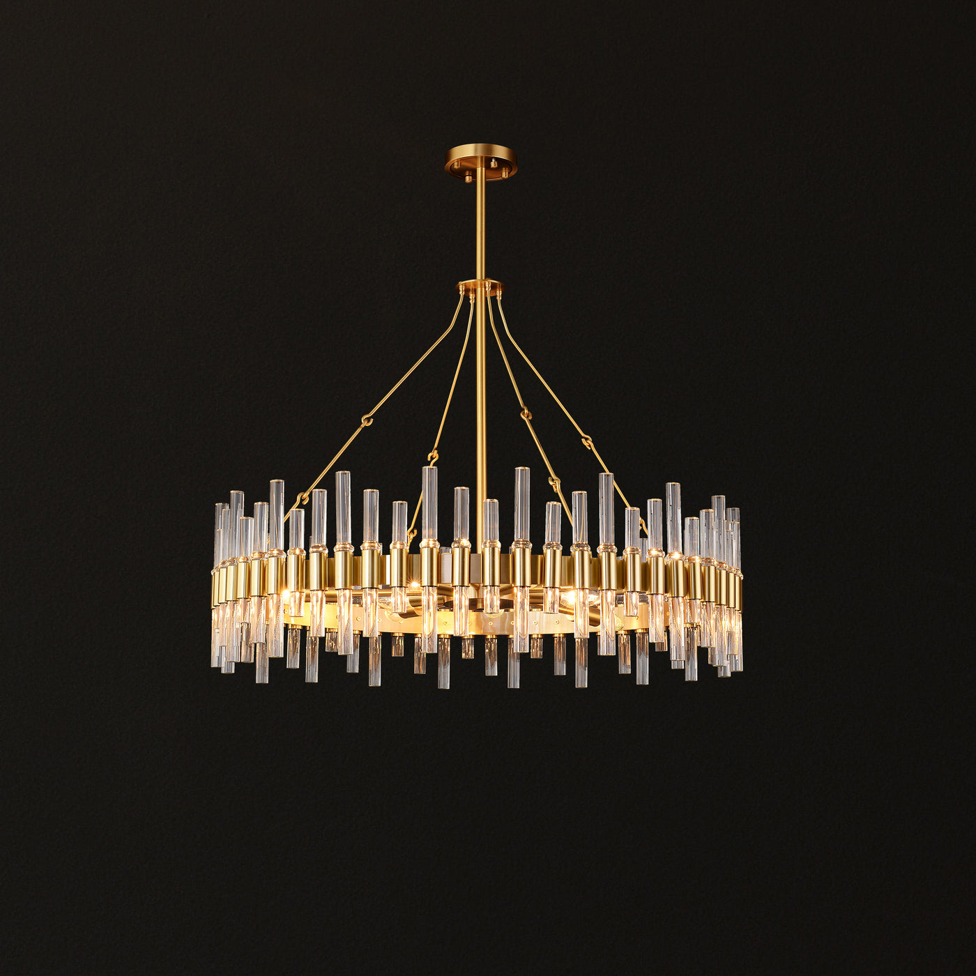 Brass Glass Chandelier Lighting