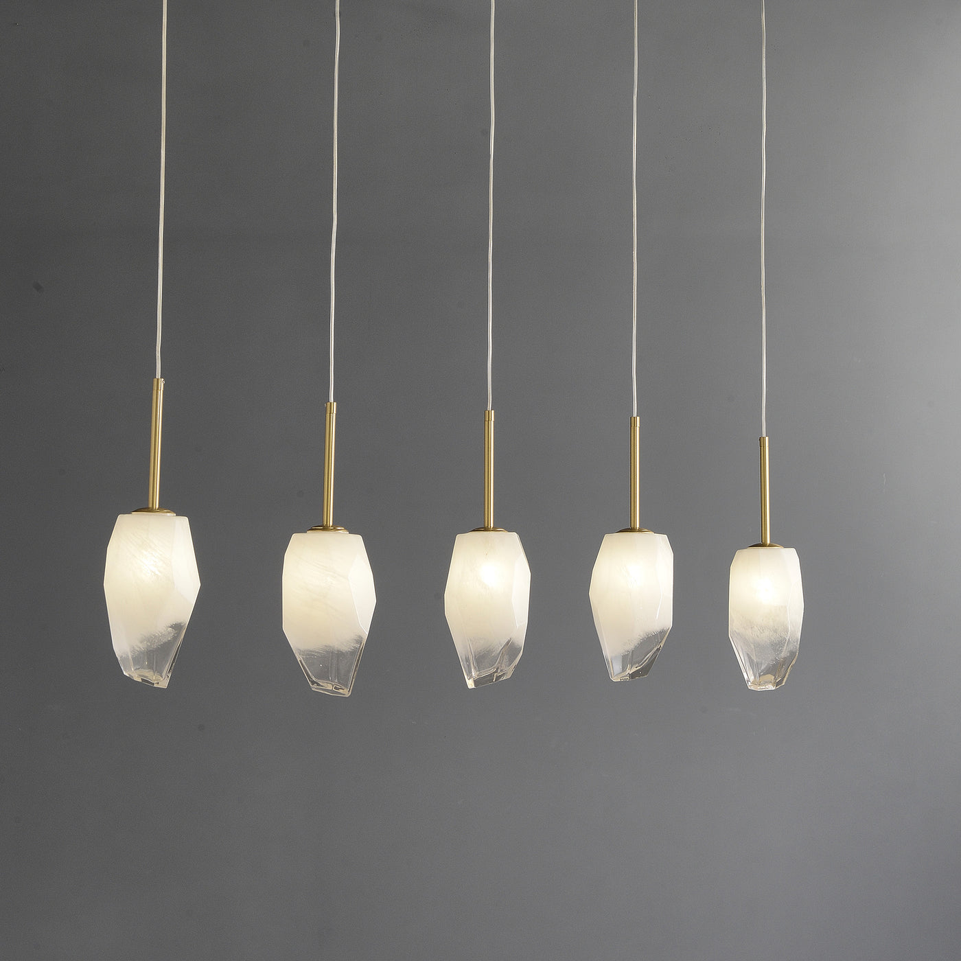 5 Lights Lily Line glass chandelier