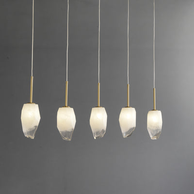 5 Lights Lily Line glass chandelier