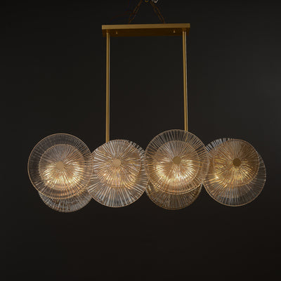 Rectangle Transparent Wheel Glass Chandelier