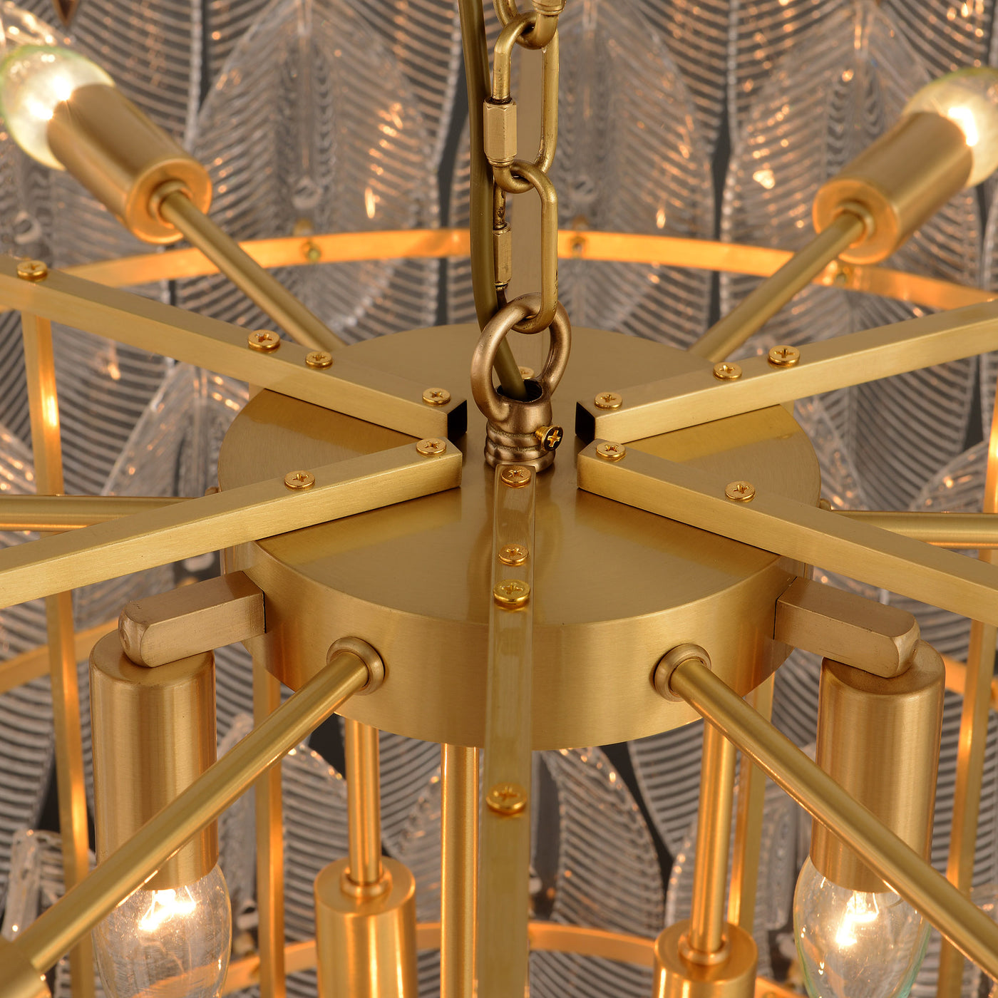 Transparent Leaves Glass Five-tier Chandelier