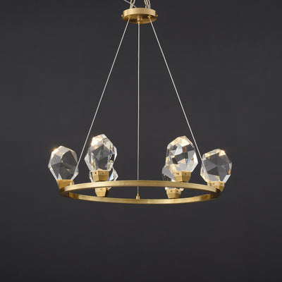 Round Polygonal Multi-Headed Chandelier