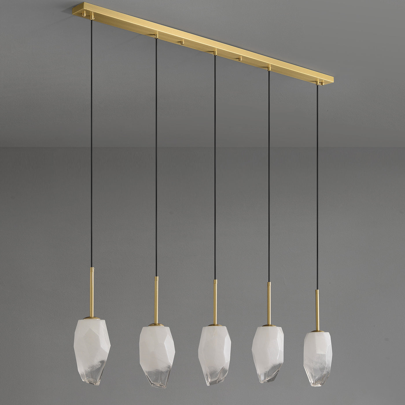 5 Lights Lily Line glass chandelier