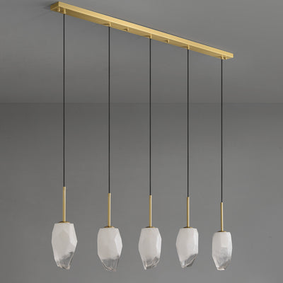 5 Lights Lily Line glass chandelier