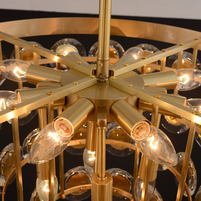 Conical Gold Coin Crystal Chandelier
