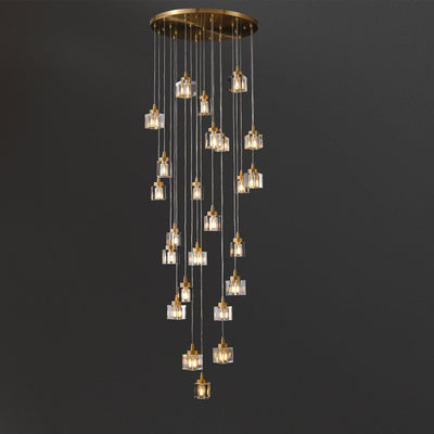 24 Lights Cube Crystal Chandelier