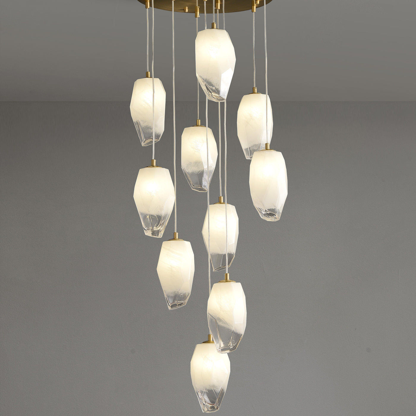 10 Lights Lily glass chandelier