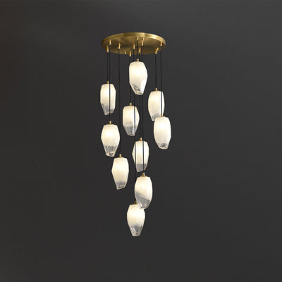 10 Lights Lily glass chandelier