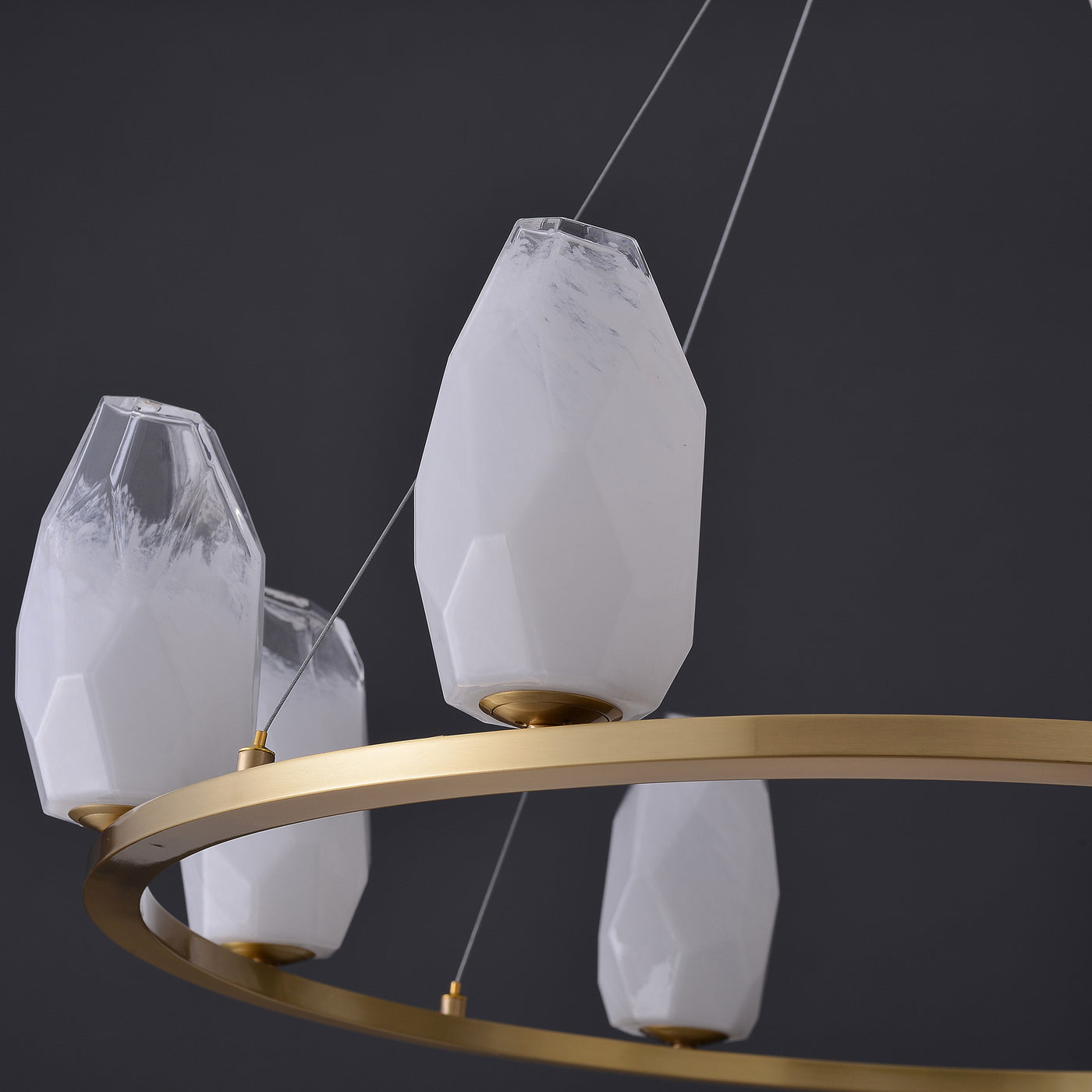 Round 8 Lights Lily glass chandelier