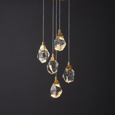 5 Lights Round Polygonal Chandelier