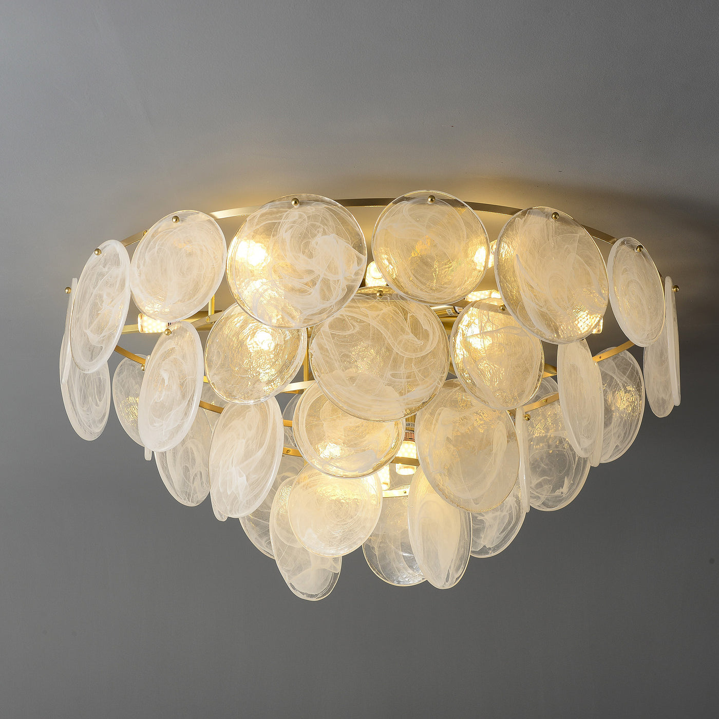 White circle Mordern style Round crystal chandelier