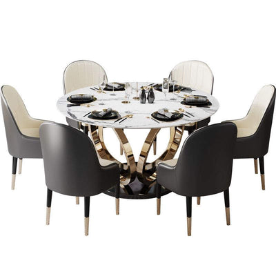 White marble dining table