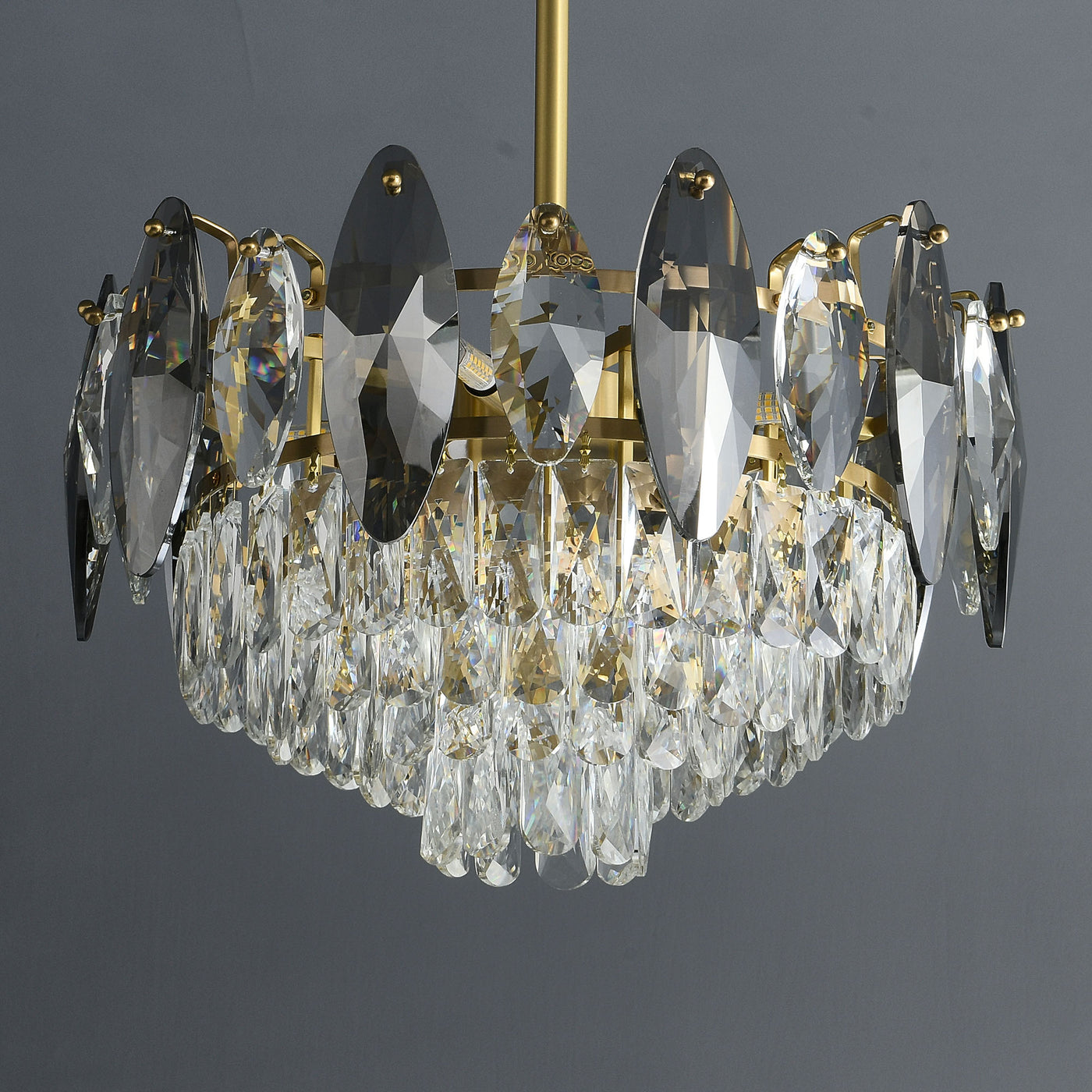 Industrial Conical style crystal chandelier