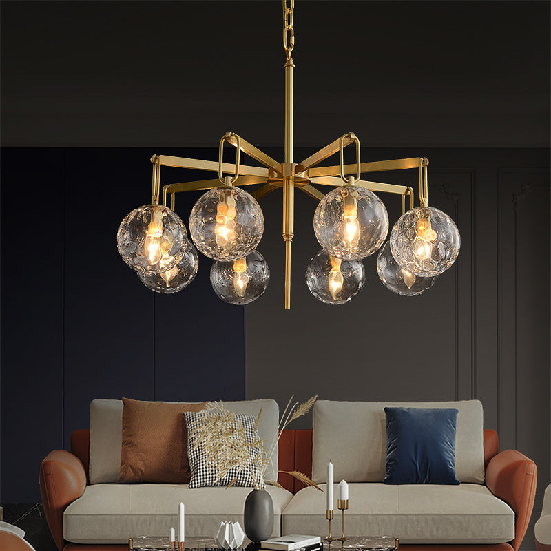 8-Lights Glass Ball Chandelier
