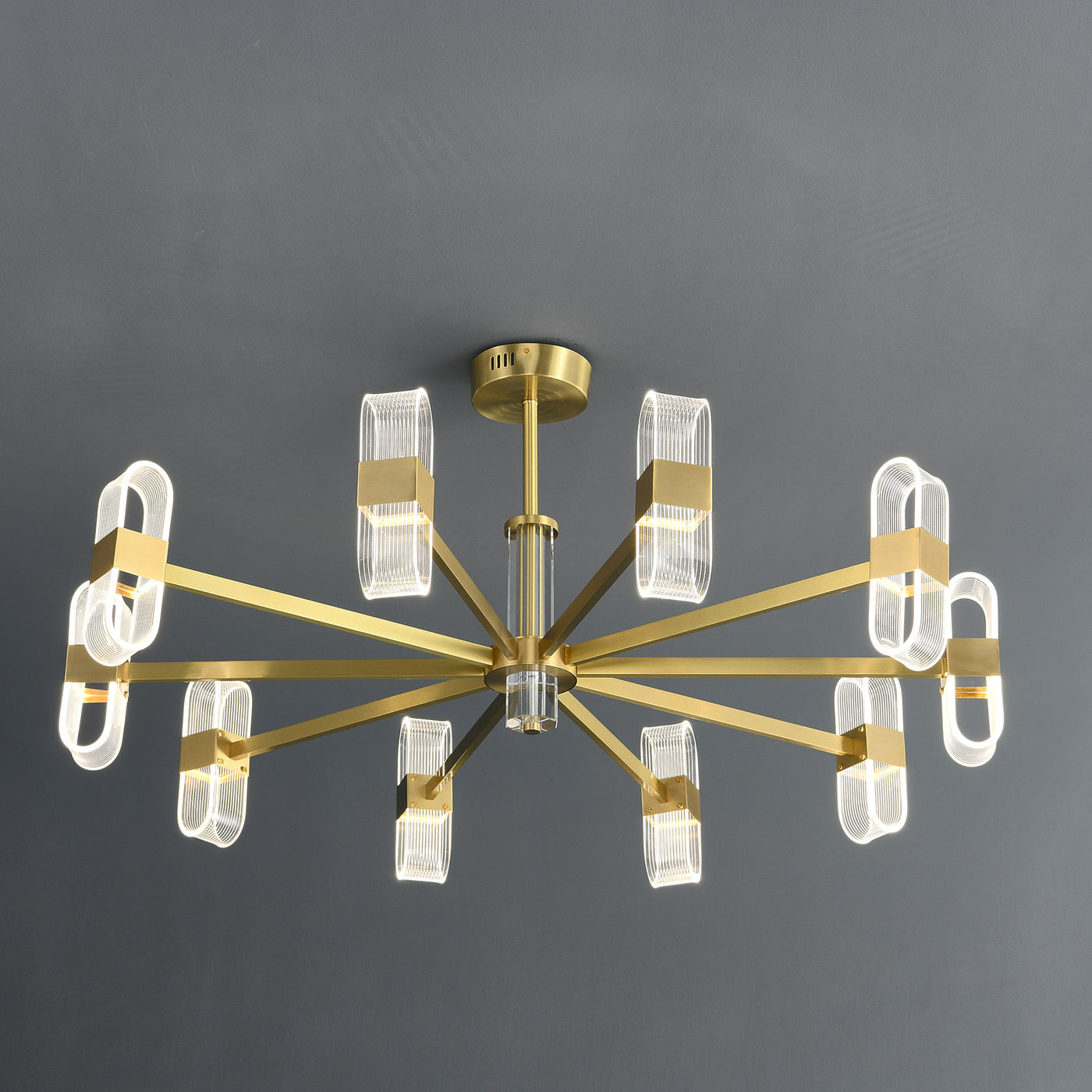Gold Black Line Chandelier