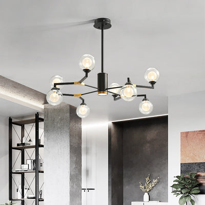 Black and gold modern chandelier