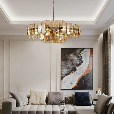 Amber glass chandelier