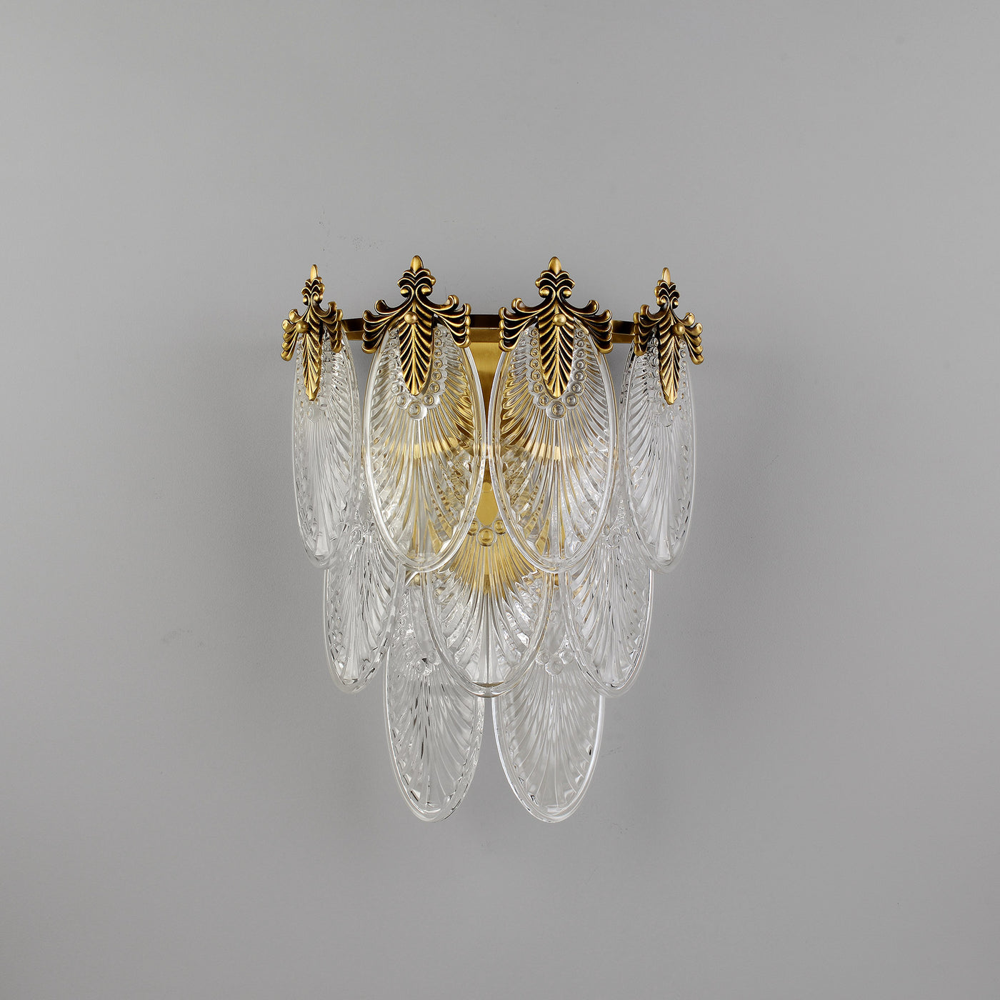 Transparent Brass Glass Wall Sconce