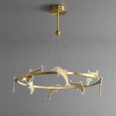 Mordern style Round dolphin chandelier