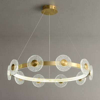 Creative simple disc brass chandelier