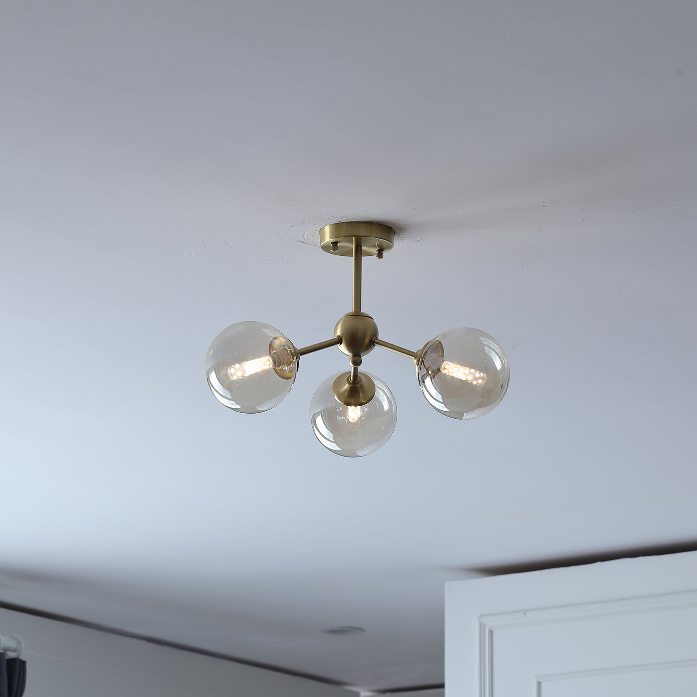 Amber Ball Gold Chandelier