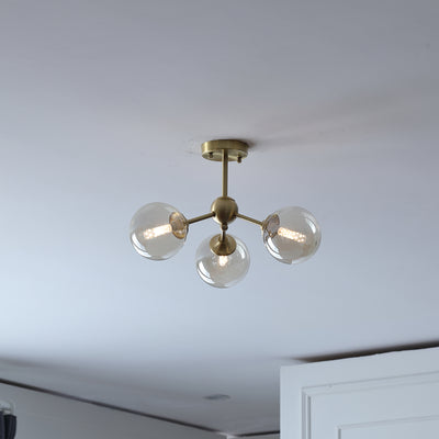Amber Ball Gold Chandelier