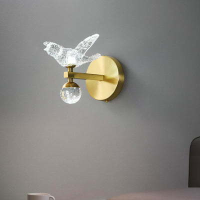 Creative all copper bird wall sconce