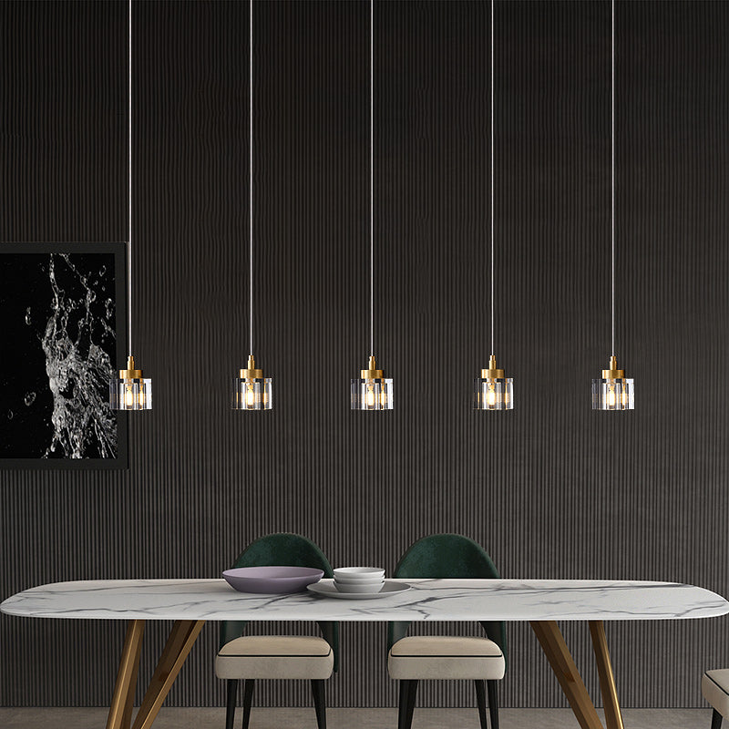 Line Cube Crystal Chandelier
