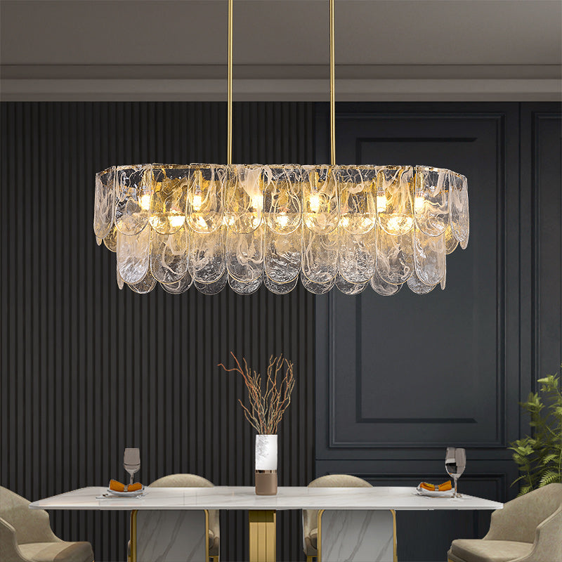 Rectangle Transparent Glass Chandelier