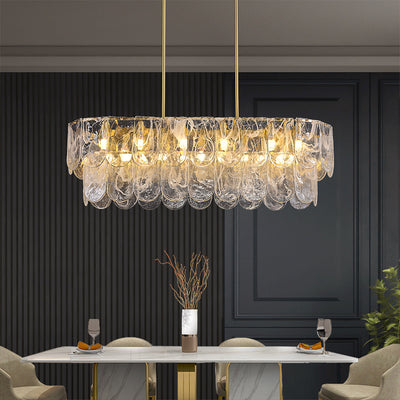Rectangle Transparent Glass Chandelier