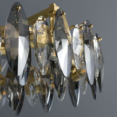 Industrial style crystal round chandelier