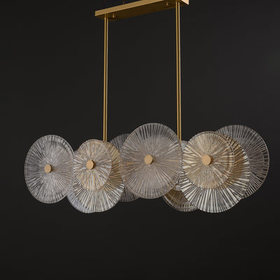 Rectangle Transparent Wheel Glass Chandelier