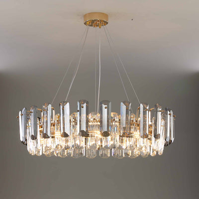 Light luxury crystal round chandelier