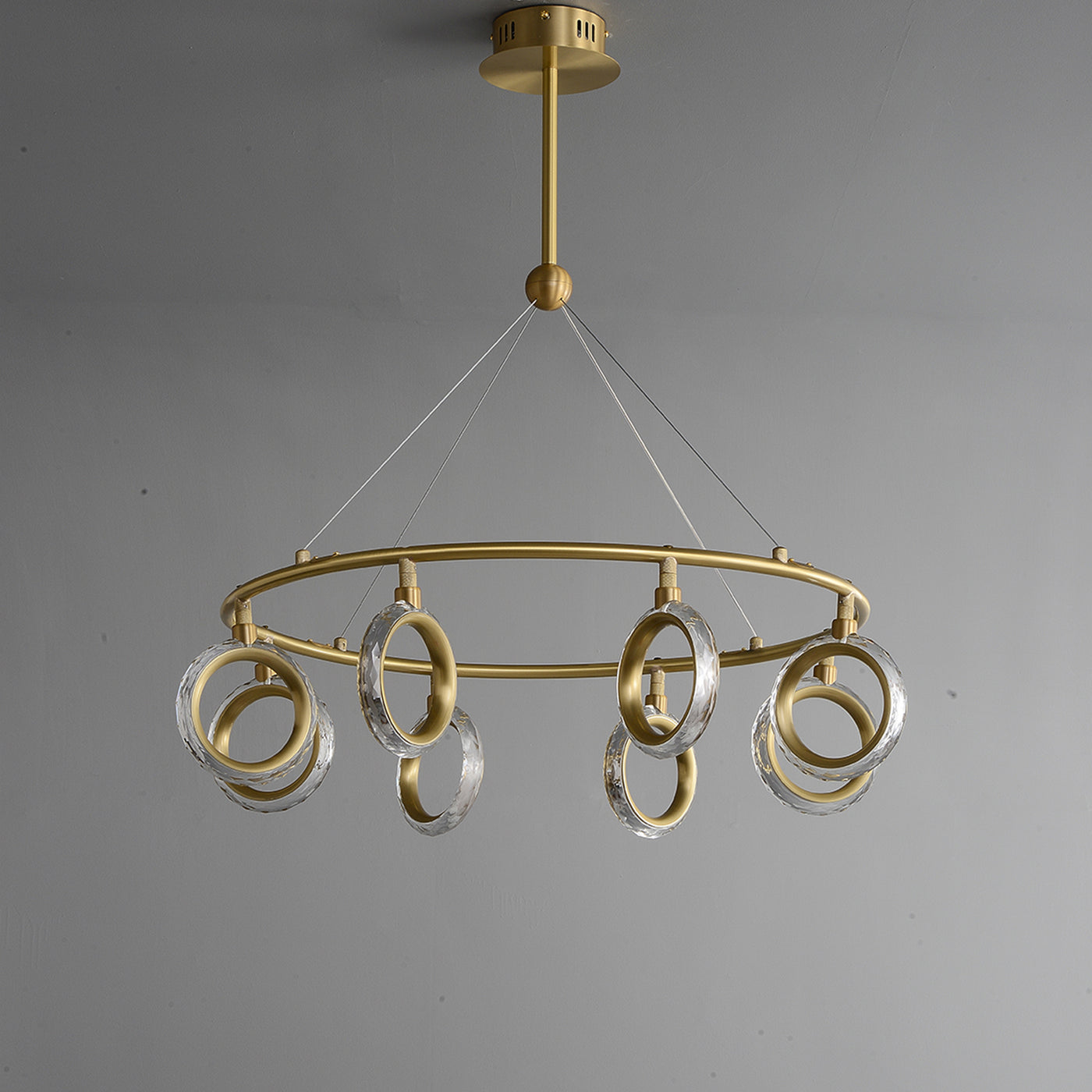 Creative brass ring chandelier