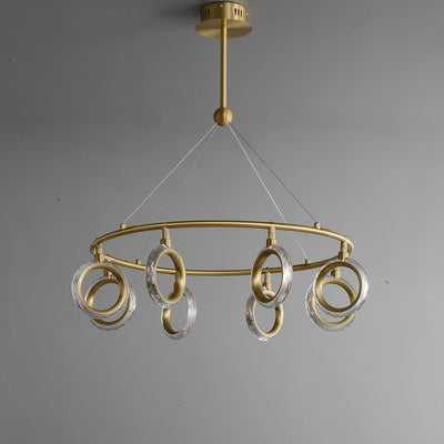 Creative brass ring chandelier