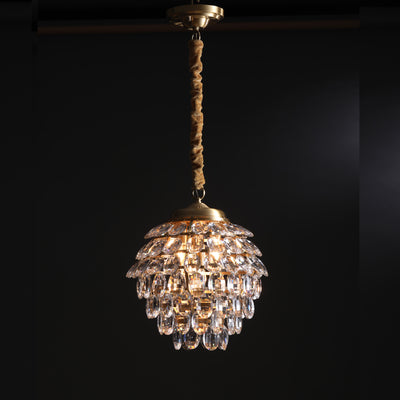 Pine cone shaped crystal chandelier