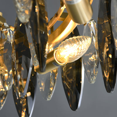 Industrial style crystal round chandelier