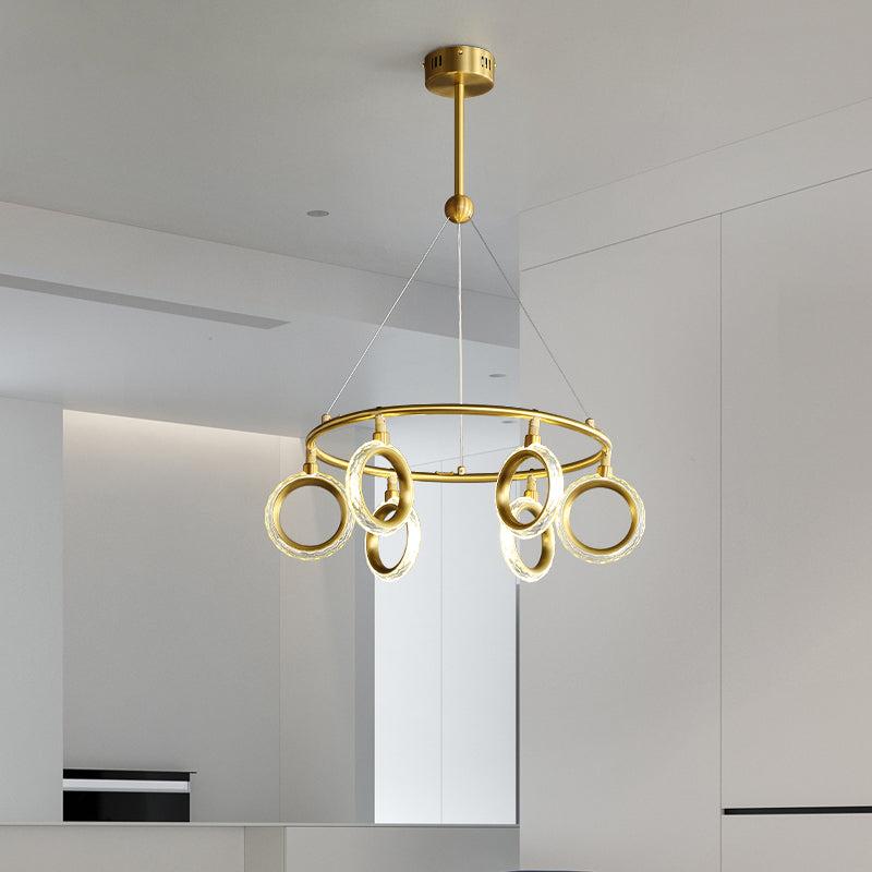 Creative brass ring chandelier