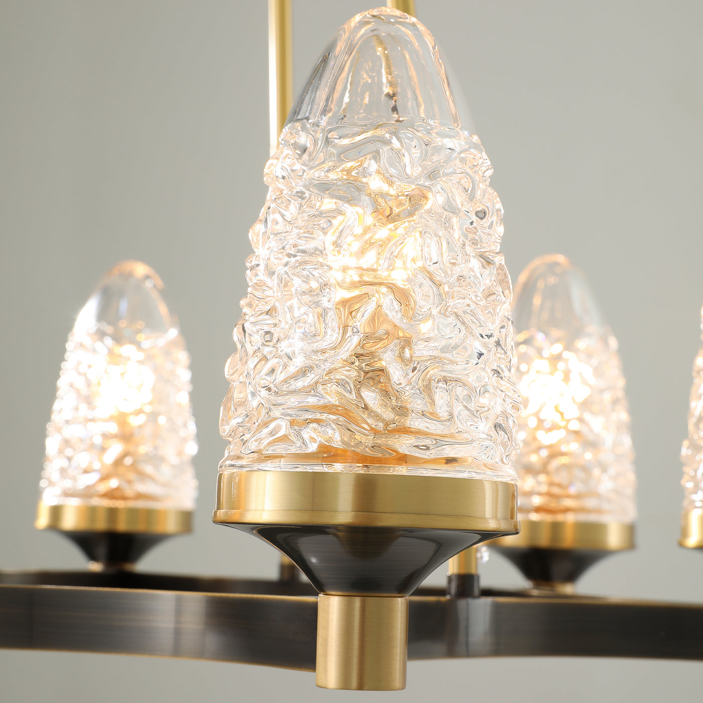 Crystal Cup Round Black Chandelier