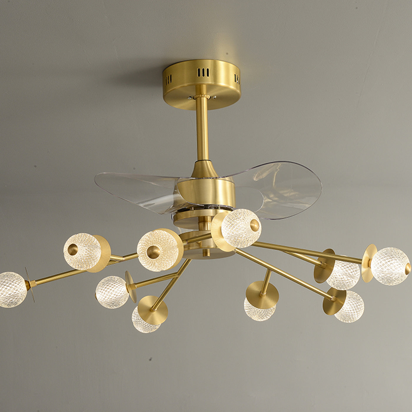 Multi Ball Brass Ceiling Fan