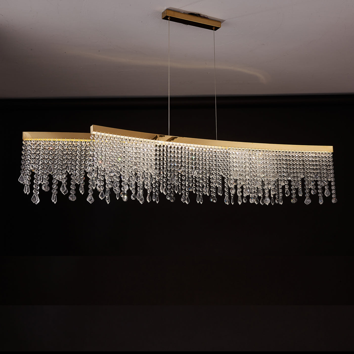 Bright long chandelier